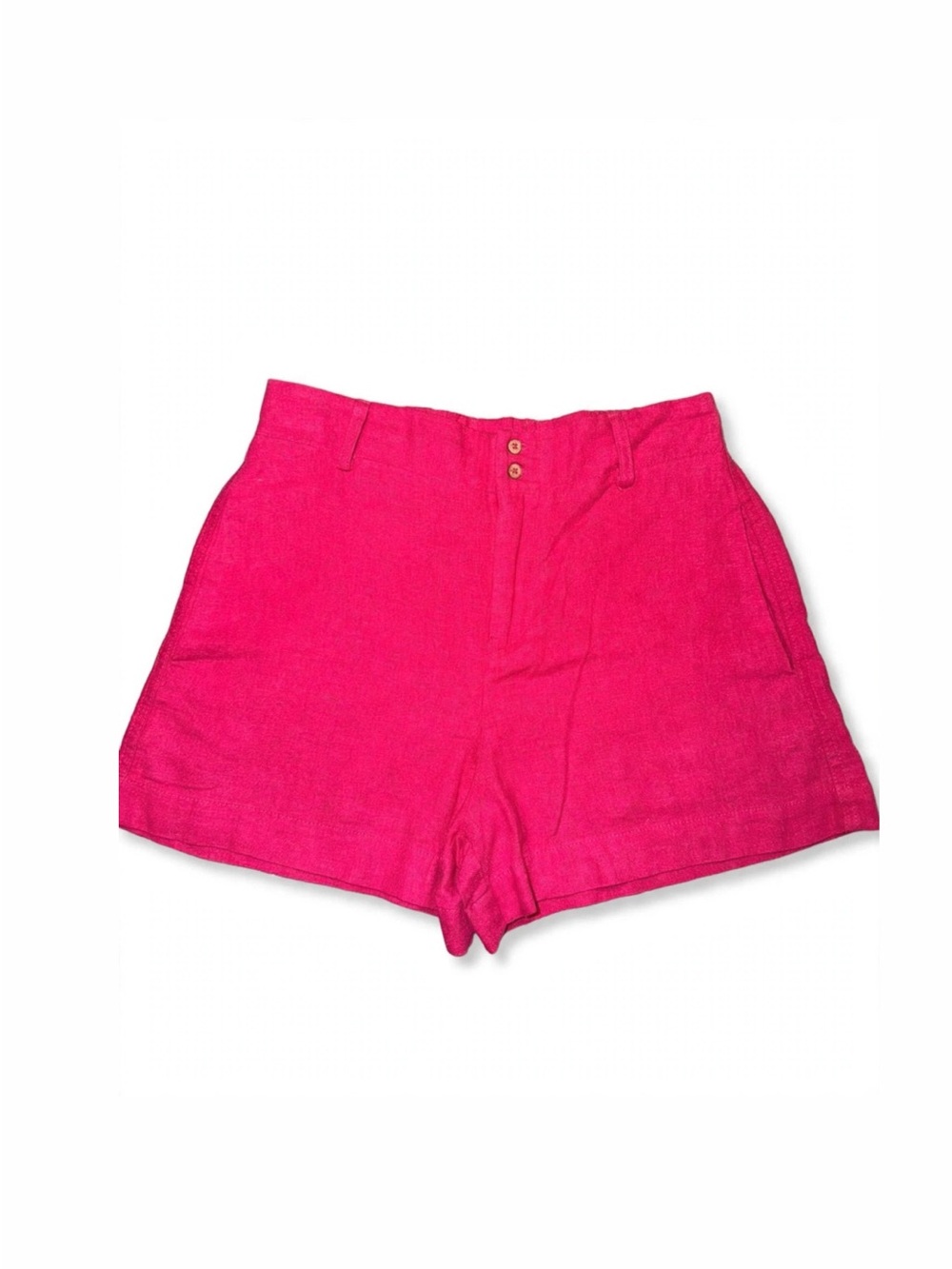 Zara Hot Pink High-Waist Linen-Blend Shorts size 9-10yrs 140cm